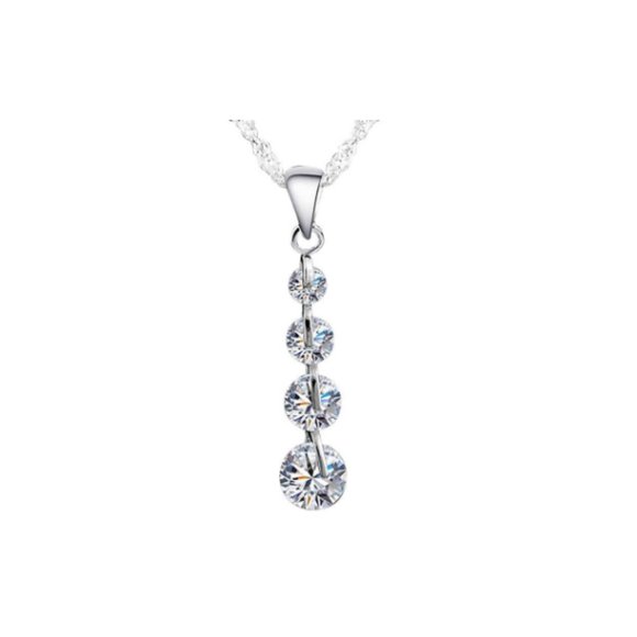 💎 Drop 925 Sterling Silver Earrings And Necklace Set Bundle Tear Drop - Picture 4 of 4